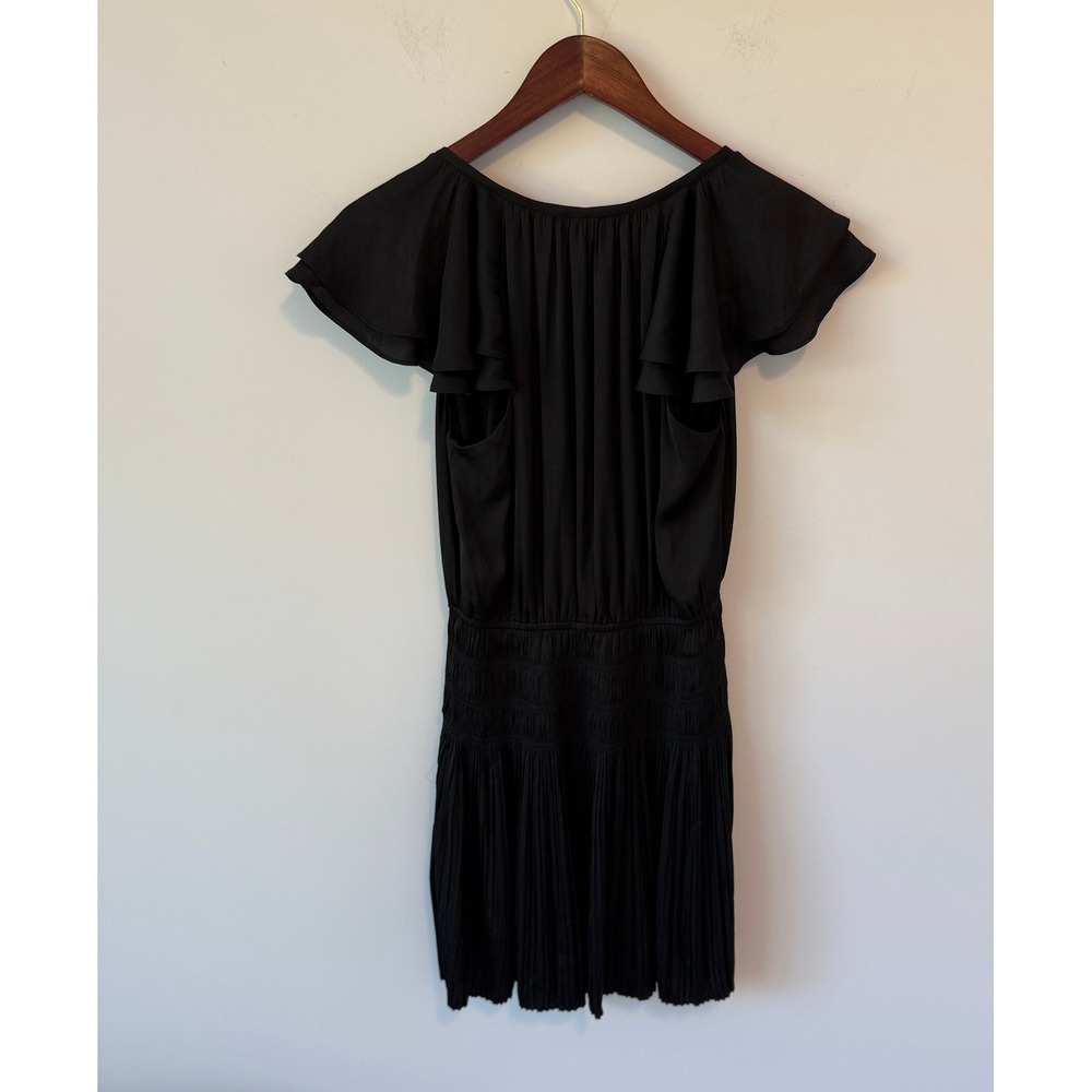 Current Air Los Angeles Zoey Pleated Skirt Mini Dress Ecru Black Size XS - Picture 5 of 9